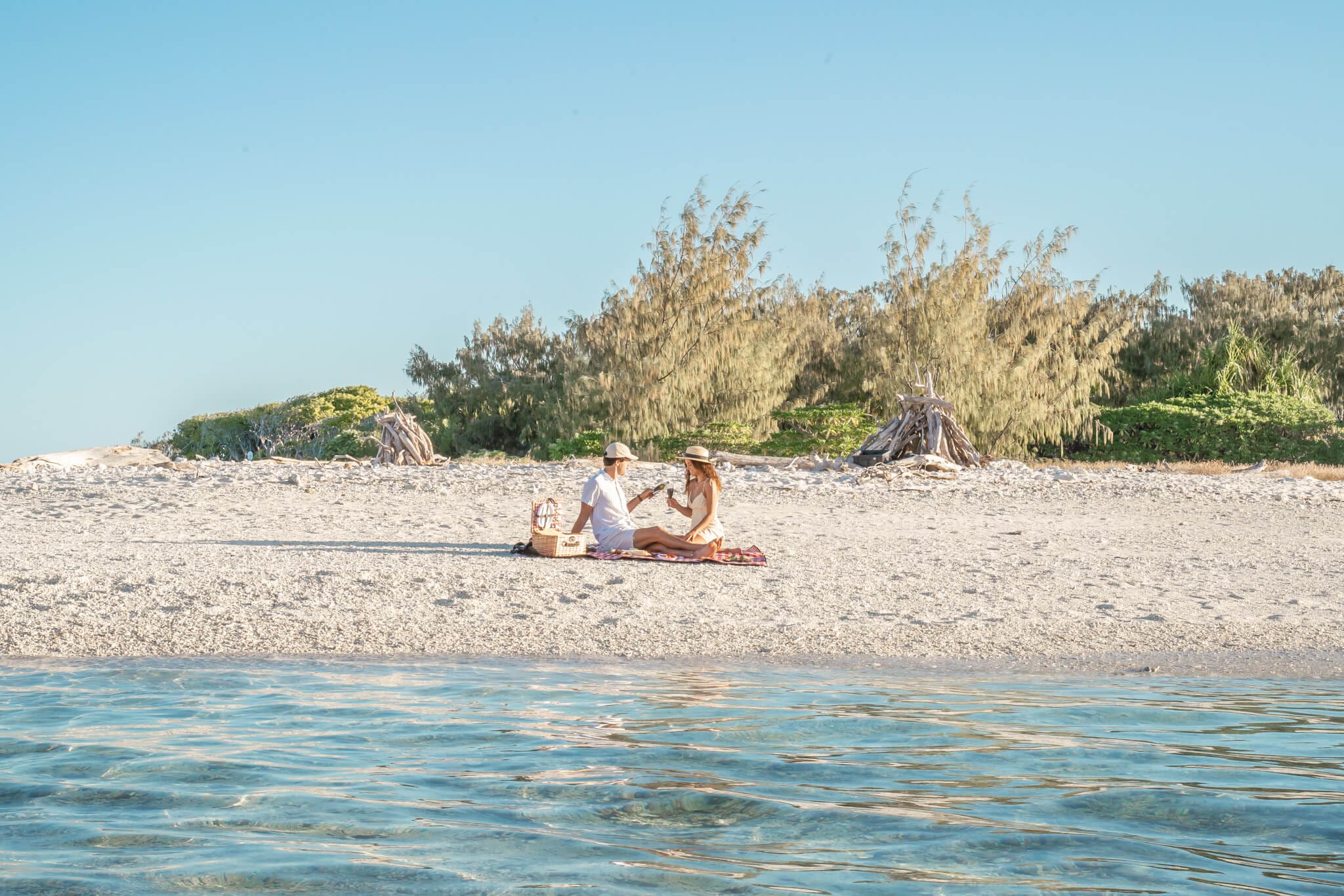 The white coral sand beach where turtles come ashore to nest